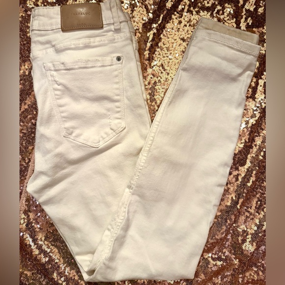 Zara Denim - Zara White Ripped Skinny Jeans Versatile Style